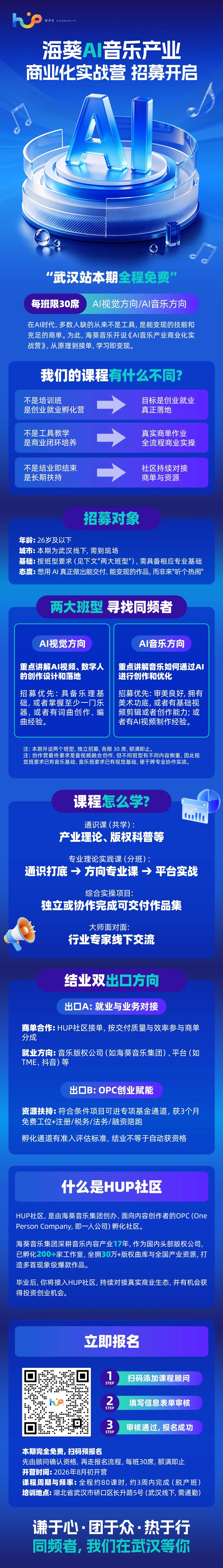海葵AI音乐产业·商业化实战营·武汉站 招生简章